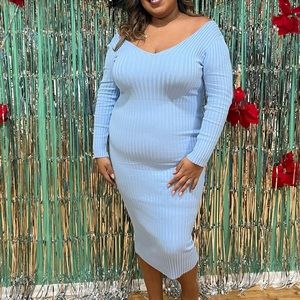 Light Blue Sweater Dress